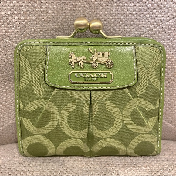 Coach Handbags - Coach Monogram Kiss Lock Wallet